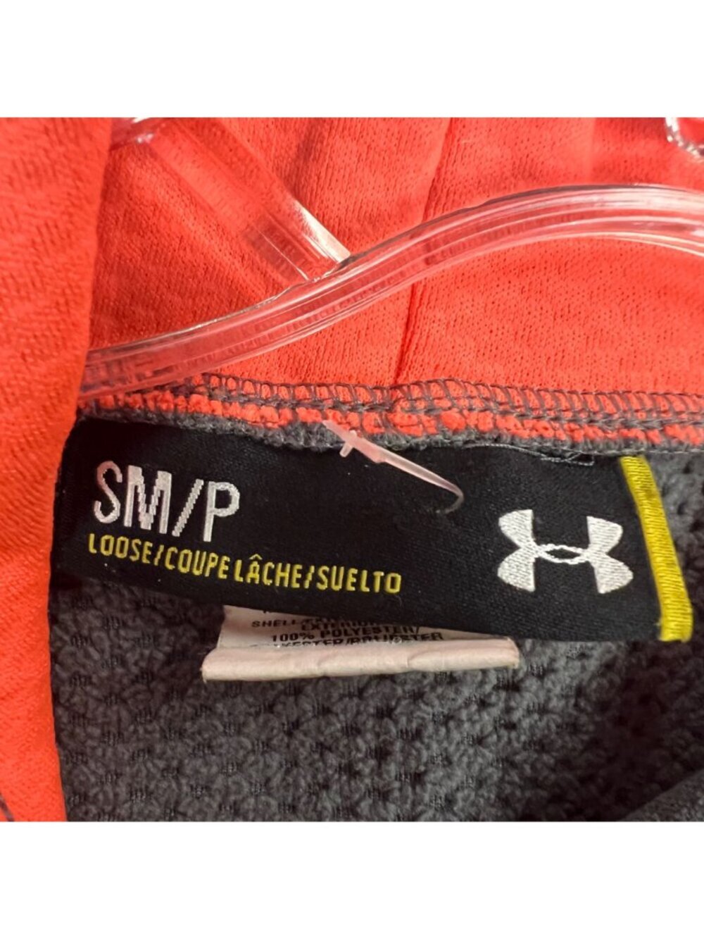 Under Armour Womens Pullover Hoodie Loose Fit Gray/Coral Size Small - Picture 8 of 9